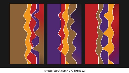 colorful cover design set with 3 options