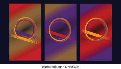 colorful cover design set with 3 options
