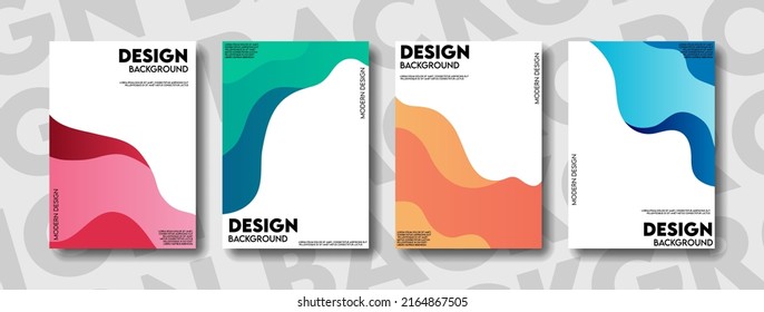 Colorful cover design template and poster modern wavy gradient