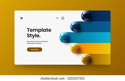 Colorful cover design vector layout. Amazing realistic spheres front page template.