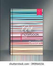 Colorful cover in a linear style. Colorful abstract lines on a gray background. Cover for business reports, books, booklets, brochures, posters. Stylish cover with space for text and title.