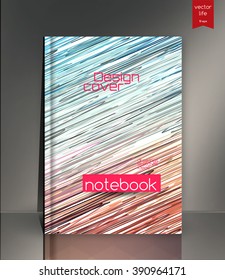 Colorful cover in a linear style. Colorful abstract lines on a gray background. Cover for business reports, books, booklets, brochures, posters. Stylish cover with space for text and title.