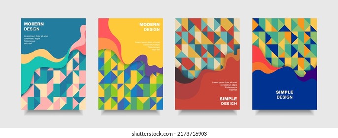 Cobertura colorida simple fondo y afiche abstracto diseño mínimo