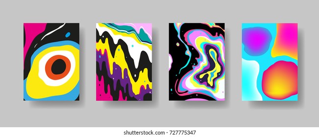 Colorful cover trendy design template, Vector backgrounds set. Design industry for posters, placards,banners, flyers. Hand drawn illustration.