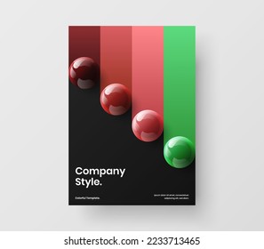 Colorful cover vector design illustration. Geometric 3D spheres corporate identity template.