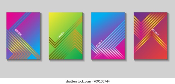 Colorful Cover Vector Design. Set of 80 Posters. Geometric Background. Vector templates for placards, banners, flyers, presentations and reports.