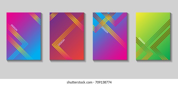 Colorful Cover Vector Design. Set of 80 Posters. Geometric Background. Vector templates for placards, banners, flyers, presentations and reports.