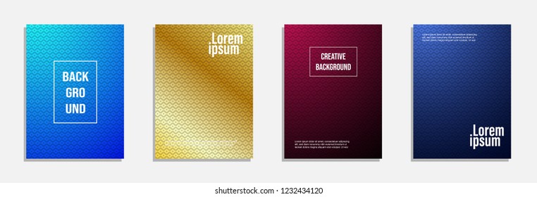 Colorful covers design. Minimal geometric pattern gradients