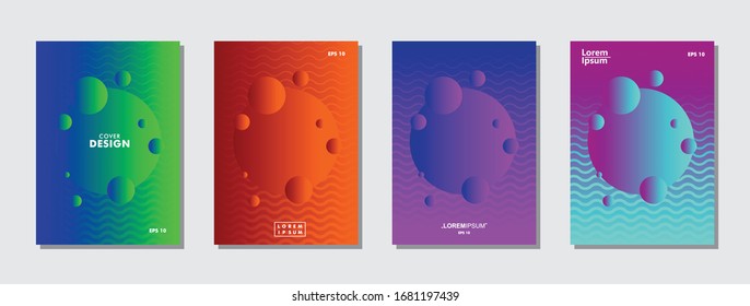 Colorful covers design. Minimal geometric pattern gradients. Eps10 vector.