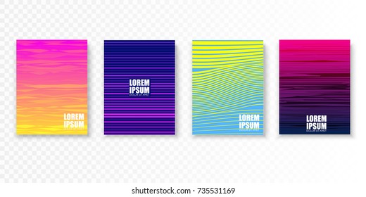 Colorful covers design in minimal style. Bright vector patterns isolated. Poster or flyer template.
