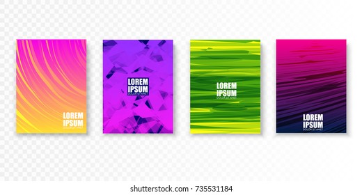 Colorful covers design in minimal style. Bright vector patterns isolated. Poster or flyer template.