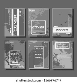 Colorful covers design set. Abstract shapes, holographic, fluid and liquid colors, trendy gradients. Futuristic vector posters.