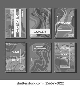 Colorful covers design set. Abstract shapes, holographic, fluid and liquid colors, trendy gradients. Futuristic vector posters.
