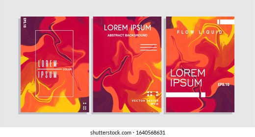 Colorful covers design set. Abstract shapes, holographic, fluid and liquid colors, trendy gradients. Futuristic vector posters, bundle background