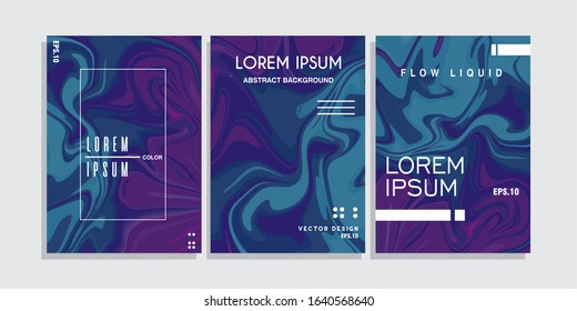 Colorful covers design set. Abstract shapes, holographic, fluid and liquid colors, trendy gradients. Futuristic vector posters, bundle background