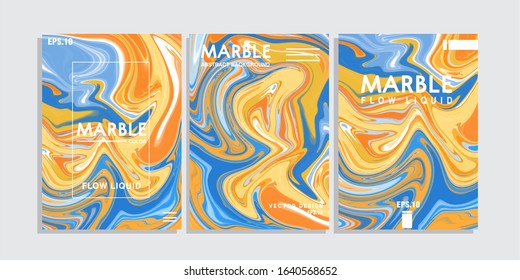Colorful covers design set. Abstract shapes, holographic, fluid and liquid colors, trendy gradients. Futuristic vector posters, bundle background