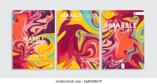 Colorful covers design set. Abstract shapes, holographic, fluid and liquid colors, trendy gradients. Futuristic vector posters, bundle background