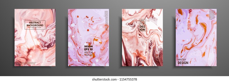 Colorful covers design set with textures. Closeup of the painting. Abstract bright hand painted background, fluid acrylic painting on canvas. Fragment of artwork. Modern art.