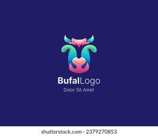 Colorful cow head logo gradient