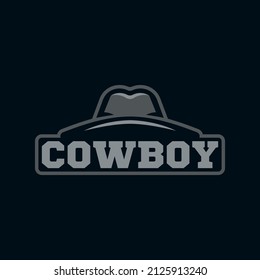 Colorful cowboy hat emblem, label, badge. Wild West theme.