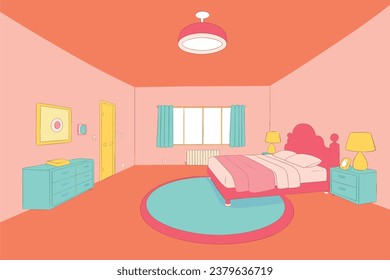Colorful cozy Bedroom Background 10
