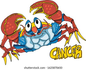 A colorful crab representing the astrological sign of cancer