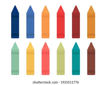 Colorful crayon illustration in bright colors and simple design