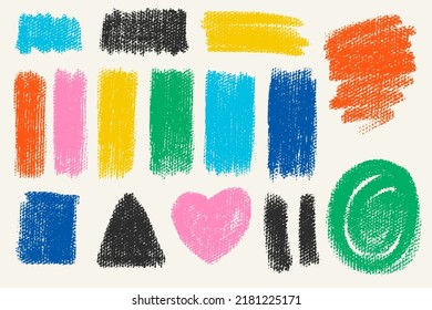 Colorful Crayon Scribble Stain Set