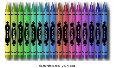 Colorful Crayon Set with Shadows (EPS10 Vector)