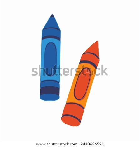 Colorful Crayon Set of Two Crayons illustration in vector format. Illustration of different colored crayons Colored crayons isolated on a white
