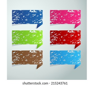colorful crayon speech bubble set. text box.