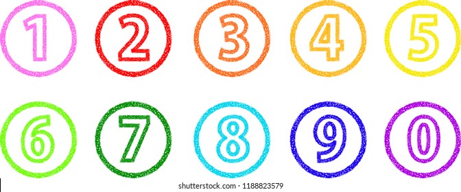 Colorful Crayon style figure set