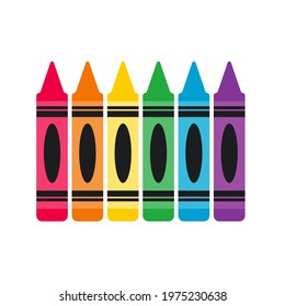 Colorful crayon vector Concept of back to school. Isolated on white background.