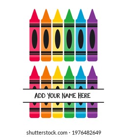Colorful crayon vector Concept of back to school. Isolated on white background.