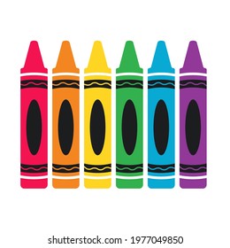 Colorful crayon vector Concept of back to school. Isolated on white background.