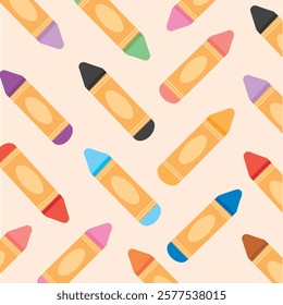 colorful of crayon vector illustration. variety color crayon for decoration.background crayon.art and craft supplies. art tools for kid and children. education equipment.