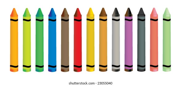 Colorful crayons - vector