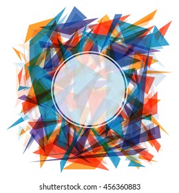 Colorful creative Abstract Background with blank frame, Vector Illustration.
