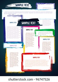 Colorful creative abstract grunge modern design website template