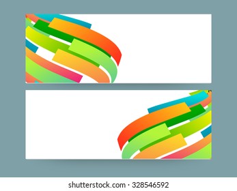 Colorful creative abstract website header or banner set with space for your message.