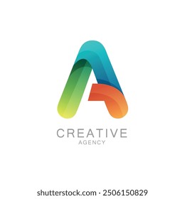 Colorful Creative Agency Logo With Gradient Letter A Design
