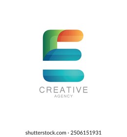 Colorful Creative Agency Logo With Gradient Letter E Design

