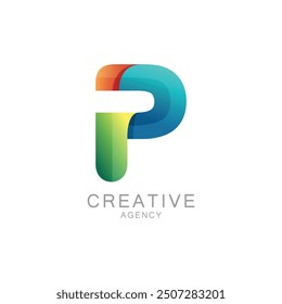 Colorful Creative Agency Logo With Gradient Letter P Design
