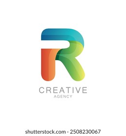 Colorful Creative Agency Logo With Gradient Letter R Design

