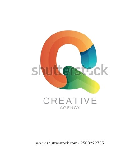 Colorful Creative Agency Logo With Gradient Letter Q Design

