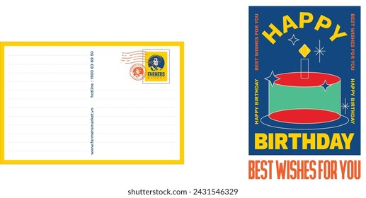 A colorful and creative birthday card suitable as a birthday gift