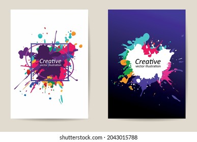 Colorful creative blots, abstract
design background vector illustration postcard.