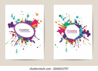 Colorful creative blots, abstract
design background vector illustration postcard.