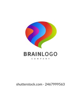 colorful creative brain logo design illustration 2
