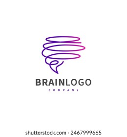colorful creative brain logo design illustration 3